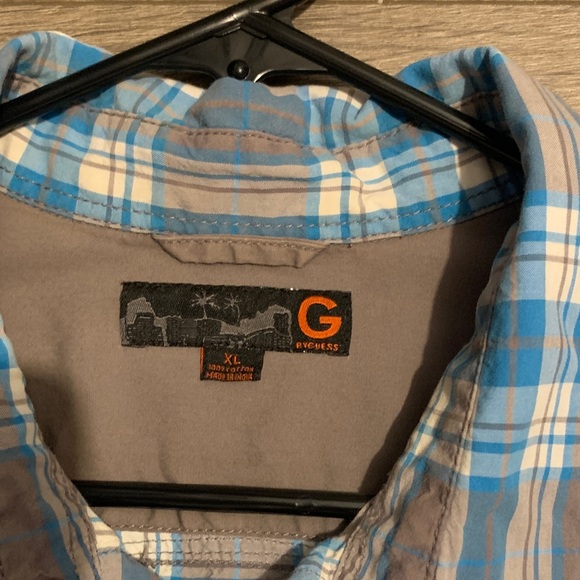 G by Guess Blue and Gray Checkered Shirt - Picture 2 of 2